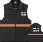 YOWESHOP Lightweight Zip-Up Safety Vest with Pockets for Outdoor Activities,Custom Logo Sleeveless Windbreaker