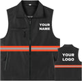 YOWESHOP Lightweight Zip-Up Safety Vest with Pockets for Outdoor Activities,Custom Logo Sleeveless Windbreaker