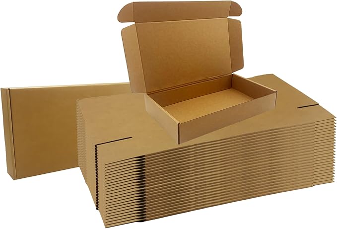 12x7x2 inches Shipping Boxes Bulk 25 Pack Brown, Corrugated Cardboard Box, Mailer Boxes for E-commerce Packaging and Holidays Gift, Small Giving Boxes for Wrapping Mailing Present