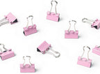 50 Pack Medium Pink Binder Clips 1 Inch (25 mm), Colored Paper Clamps, Middle Size Paper Clips for Office Home School Business 1"