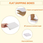HORLIMER 7x5x1 inches Shipping Boxes Set of 50, White Corrugated Cardboard Box Literature Mailer