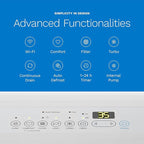 hOmeLabs Dehumidifier for Home, Office, Basements with Powerful Moisture Removal, Humidity Control, Auto Shut-off, Quiet Operation - 7,500 Sq Ft Wi-Fi with Pump (50 Pint MAX 120 Pint at 95°F, 90% RH)