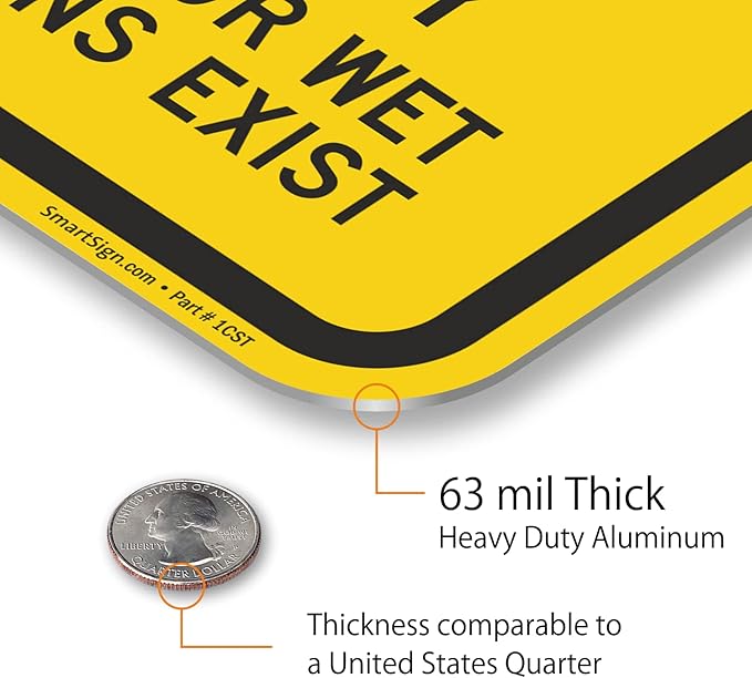 SmartSign-K-2855-EG "Caution - Parking Lot Slippery When Icy Or Wet" Sign | 12" x 18" 3M Engineer Grade Reflective Aluminum