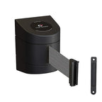 Crowd Control Warehouse - CCW Series WMB-220 Fixed Wall Mount Retractable Belt Barrier - 15 Foot, Dark Grey Belt with Black ABS Case