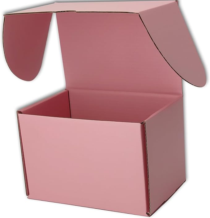 8x6x6 inches Small Shipping Boxes Set of 25 - Pink Mailer Corrugated Cardboard Boxes for Shipping Packaging Mailing Products