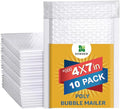 Water Resistant Bubble Envelope Mailers [10 Pack] 4 inch x 7 inch #000 White Poly Padded Shipping Envelopes Self Sealing Cushioned Packaging Bags