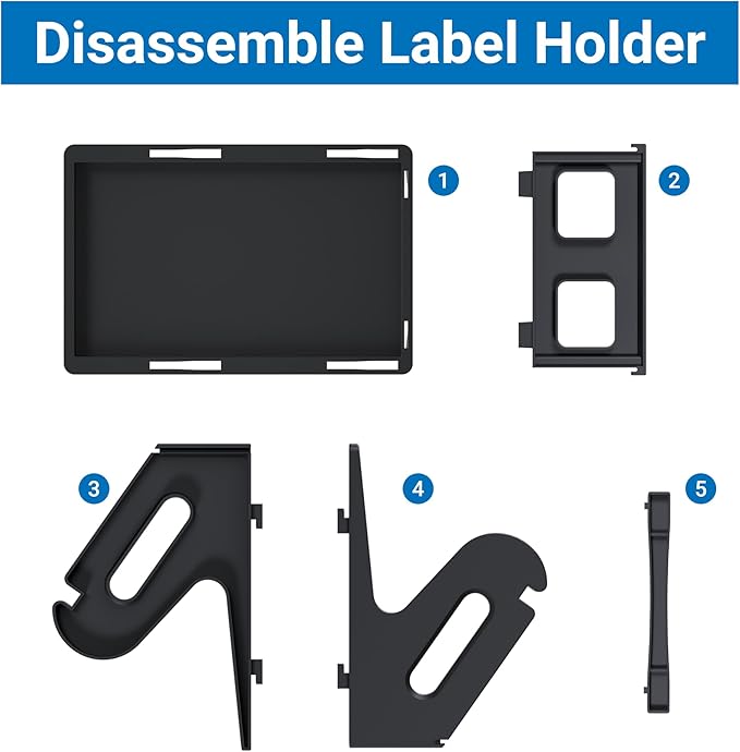 Jiose 4x6 Label Holder - Thermal Label Holder for Rolls and Fan-Fold Labels - Work with Desktop Label Printer (Black)
