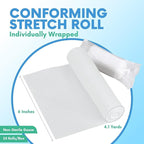 HEALQU Premium Gauze Rolls - 2' x 4.1 Yards - 24 Rolls, Individually Wrapped Conforming Stretch Gauze Bandage - Super Soft Woven Stretch Bandages for Primary Wound Dressing Support