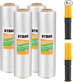 4 Rolls Stretch Wrap 15"x1000 Feet Stretch Film Shrink Wrap Packing Moving Suppliers for Shipping Moving Suppliers Packing Pallet Wrapping Surface Protection 60 Gauge (4 Rolls)