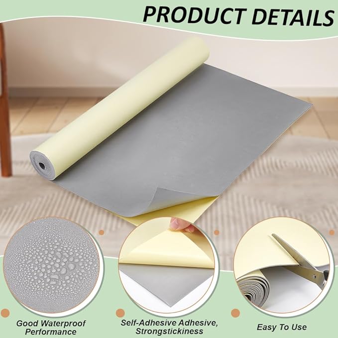 BENECREAT 78.7x15.7 Inch Light Grey Self-Adhesive EVA Foam Roll, 1mm Thick Sticky Upholstery Foam Sheets Craft Foam Sheet for Scrapbooking Crafts, Cosplay Model, Cushion Furniture
