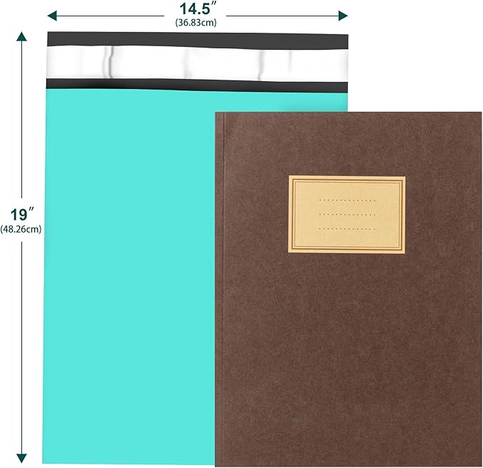 Poly Mailers 14.5x19, Large Shipping Bags 100 Pack, Poly Bags For Shipping with Self Seal Adhesive, Waterproof and Tear-Proof Mailing Envelopes for Small Business (Teal）