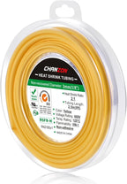 Chanzon 2:1 Ratio 1/8" (3mm) Heat Shrink Tubing 8Ft Roll (2.5M Total Length) Yellow Polyolefin Sleeving Wrap Shrinking 2 to 1 1pcs