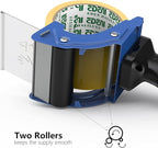 Fast Reload 3 Inch Wide Large Tape Gun Dispenser Packing Packaging Sealing Cutter (TG04-BLU)