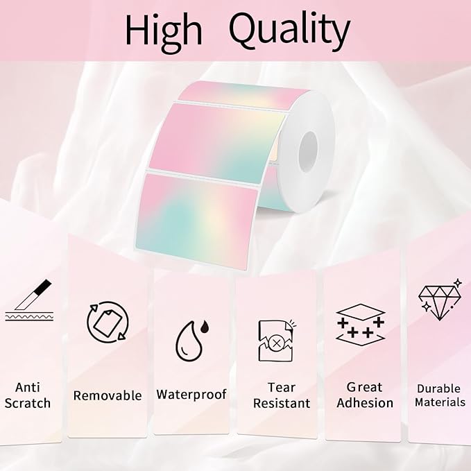 3x2 inch Pink Direct Thermal Labels for Shipping, Barcodes, Address, Waterproof Thermal Stickers Compatible with Rollo Label Printer & Zebra Desktop Printers- Gradient Color