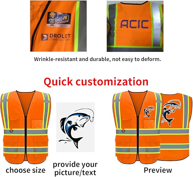 BeautyWill Custom Safety Vest Logo Class 2 High Visibility Reflevtive Vest Outdoor Protective Workwear