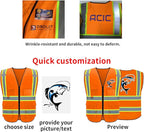BeautyWill Custom Safety Vest Logo Class 2 High Visibility Reflevtive Vest Outdoor Protective Workwear