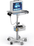 Medical Mobile Trolley Cart with Wheels - Height Adjustable Stainless Steel Dental Cart Rolling Desktop with 16.5"× 16.5" Large Tabletop for Dental Offices, Hospitals, Labs