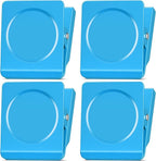 FINDMAG 4 Pack Extra Large Magnetic Clips, 2.2inch Magnetic Christmas Light Clips Heavy Duty, Strong Magnets for School, Kitchen, Locker Accessories, Fridge (Blue)