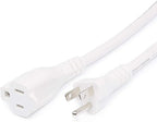Amazon Basics Extension Cord, 13 Amps, 125V, 25 Foot, White - Pack of 2