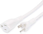 Amazon Basics Extension Cord, 13 Amps, 125V, 10 Foot, White - Pack of 2
