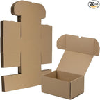 10x7x5 Inches Shipping Boxes Set of 20, Brown Corrugated Cardboard Box Literature Mailer for Packing Small Business