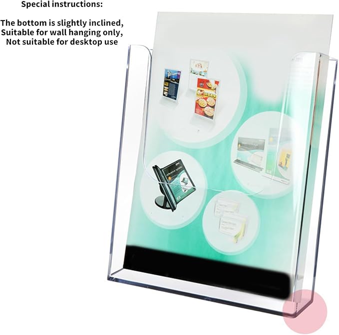 Clear Wall Mount File Display Rack Space Saving Acrylic Document Organizerss for Office School Supplies Office Wall Mounted Paper Tray