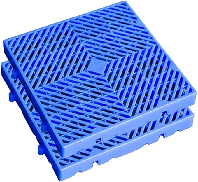 Plastic Pallet, Waterproof Storage Grid Pad, Lightweight Nestable Floor Pallets, 2pcs HDPE Breathable Grids Article Racks for Garage Supermarket Basement,(15.7x15.7x2in)