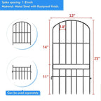 Adavin Animal Barrier Garden Fence,15 Pack Black 12''L x 25" H no dig Fence, Underground dig Protection for Dog Rabbits Rustproof Metal Wire Panel Border, 15 ft Ground Stakes for Outdoor Patio