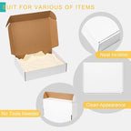 Mcfleet 13x10x3 White Shipping Boxes - Corrugated Cardboard Mailing Box Packaging for Small Business - Tab Locking Literature Mailer Flat Empty Gift Packing Supplies 24 Pack