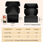 9x6x2 inches Shipping Boxes Set of 25, Small Corrugated Cardboard Box, Literature Mailer, Gift Boxes (Black, 9x6x2)
