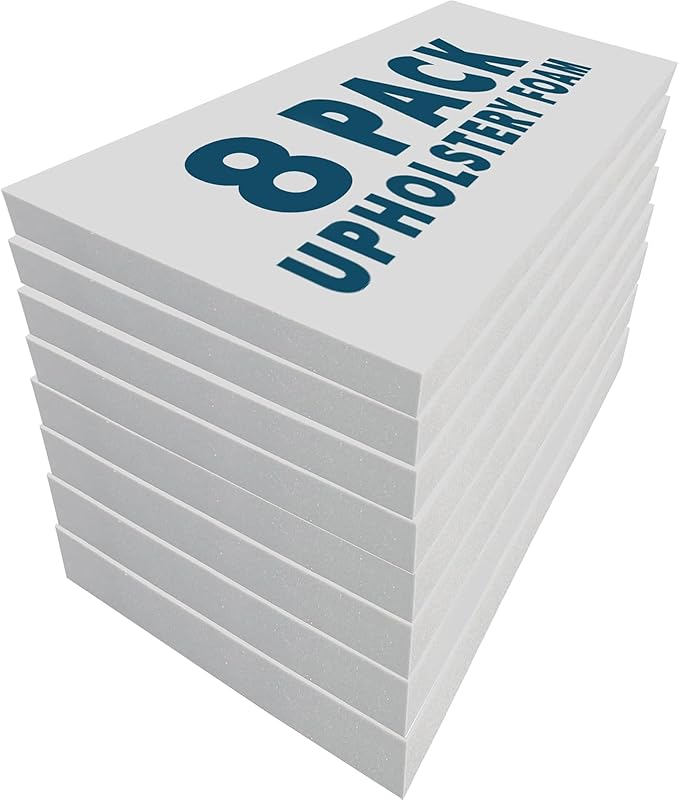 Foamma 9" x 30" x 72" High Density Upholstery Foam Cushion (Seat Replacement, Upholstery Sheet, Foam Padding) Made in USA, 8 Pack