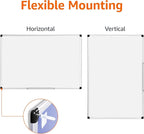 Amazon Basics Magnetic Dry Erase Whiteboard, 36"W x 24"H, Aluminum Frame, Silver/White