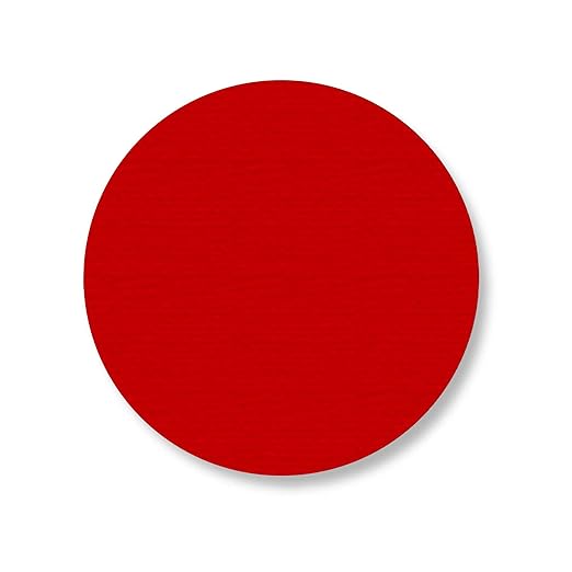 Mighty Line 2.7" Solid Dot Shaped Floor Marking Tape for Safety, Caution, Warning, Heavy-Duty, Peel and Stick, Adhesive Circle Spots, Industrial Quality, Red, Pack of 100