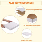 HORLIMER 13x10x2 Shipping Boxes Set of 30, White Corrugated Cardboard Mailer Box for Packing Small Business