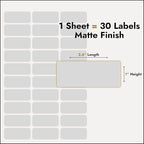 Return Address Labels Personalized, 1 Sheet = 30 Labels, 2.6"L x 1"H - Matte Finish Personalized Address Labels - Return Labels Personalize Self Adhesive - Custom Address Labels (Calligraphy, White)