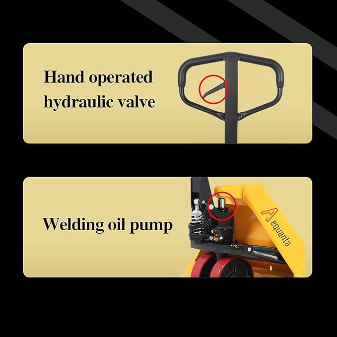 Heavy Duty Pallet Jack - 5500lbs Capacity, 3" Fork Lowered Height, Narrow Aisle Pallet Truck (71.4"), Durable Hydraulic System, 48×21" Fork