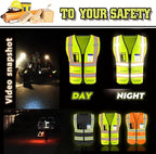 YOWESHOP High Visibility Reflective Safety Vest with Pockets Custom Your Logo Safety Workwear