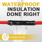 TKDMR 65 Ft 1/4" Heat Shrink Tubing - 3:1 Ratio Marine Grade Heat Shrink,Wire Cable Adhesive Lined Tube Insulation Seal Against Moisture Corrosion and Air Leakage.Black
