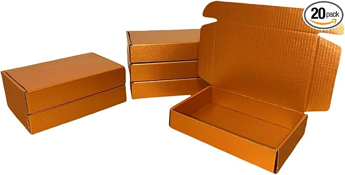 20 Pcs 17.7 x 13.8 x 2.5 inches X-Large Size Corrugated Cardboard Gift Boxes Recyclable Shipping Boxes for Mailing & Holidays, Wedding, Birthday, Gifts Packaging (Copper)
