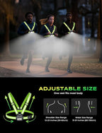 500LM High-Vis Running Lights for Runners with Rear Light, Adjustable 45° Beam & 360° Reflective Vest, IPX4 Waterproof Running Vest Light for Night Walking/Cycling/Jogging, 3.5-20Hrs Runtime