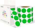 PARLAIM 3/4 Inch Roll Color Coding Labels,4000 per/4 Rolls Round Adhesive Color Coding Circle Dot Stickers for Office Home (Green)