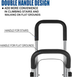 2 in 1 Aluminum Hand Truck 650 lb Capacity, Heavy Duty Stair Climbing Cart with 6 Wheels, Convertible Hand Truck and Dolly with Loop Handle