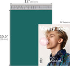 Fuxury Poly Mailers 12x15.5 Inch 500 Pcs, Bulk Shipping Bags for Clothing, Strong Adhesive Shipping Envelopes for Small Business Suppliers,Waterproof Mailers Poly Bags Mailing Envelopes Forest Green