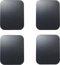 SALEX Replacement Metal Plates Set for Magnetic Car Phone Holder, Wall & Air Vent Mount, Cases, Magnets. Kit of 4 Black Rectangular Iron Discs Without Holes. 3M Adhesive Backing. Steel Sheets, 4 Pack.
