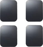 SALEX Replacement Metal Plates Set for Magnetic Car Phone Holder, Wall & Air Vent Mount, Cases, Magnets. Kit of 4 Black Rectangular Iron Discs Without Holes. 3M Adhesive Backing. Steel Sheets, 4 Pack.