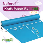 PerkHomy 48" x 1,440" (120') Lake Blue Kraft Paper Roll for Craft Bulletin Board Paper Art Table Covering Crafting Gift Wrapping Bouquet Packing Parcel 80GSM 55LB (Lake Blue, 48" x 120')