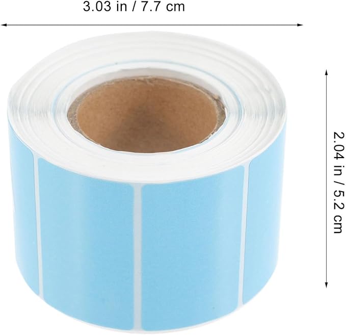 PartyKindom Self-Adhesive Thermal Label Roll Sky Blue Price Sticker for Printer Scratch-Resistant Packaging Barcode Stickers for Address and Parcel