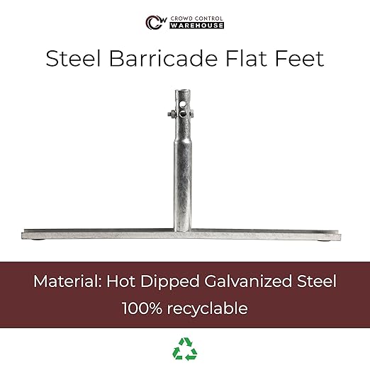 Angry Bull Barricades Metal Interlocking Steel Barricade (8.5 Ft. Lightweight Hot-Dipped, Flat Feet, Galvanized Steel, Set of 10)