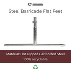 Angry Bull Barricades Metal Interlocking Steel Barricade (8.5 Ft. Heavy Duty, Flat Feet, Black Powder Coated, Set of 10)