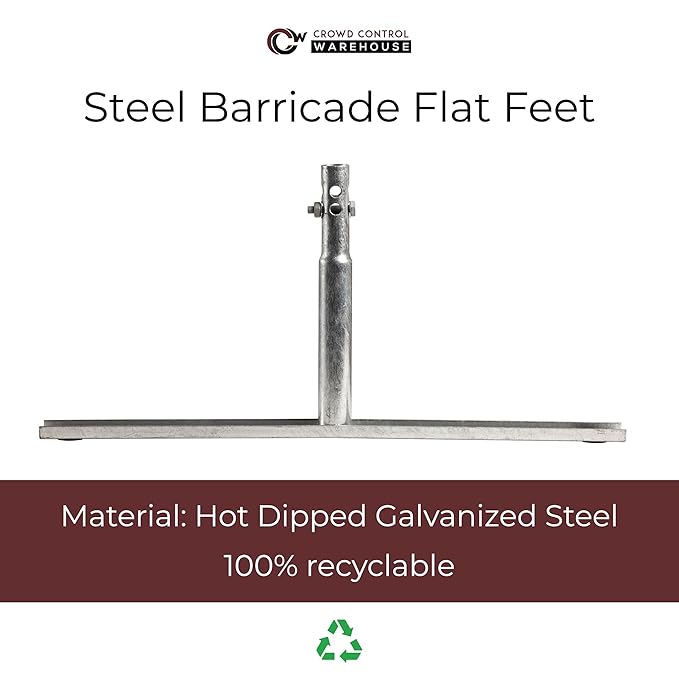 Trafford Industrial Angry Bull Barricades Metal Interlocking Steel Barricade (6.5 Ft. Economy, Light Weight & Pre-Galvanized, Flat Feet, Zinc Coated Steel, Set of 20)